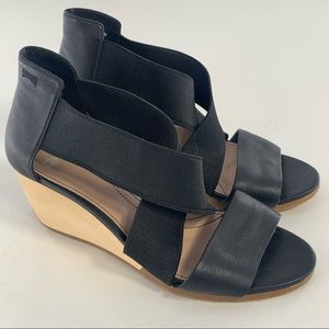 Camper  Leather Criss Cross Wedge Sandal